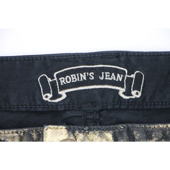 Robin's Jeans The Show Gold Metallic Bling Biker Motorcycle Distressed Pants 41 - Picture 5 of 7